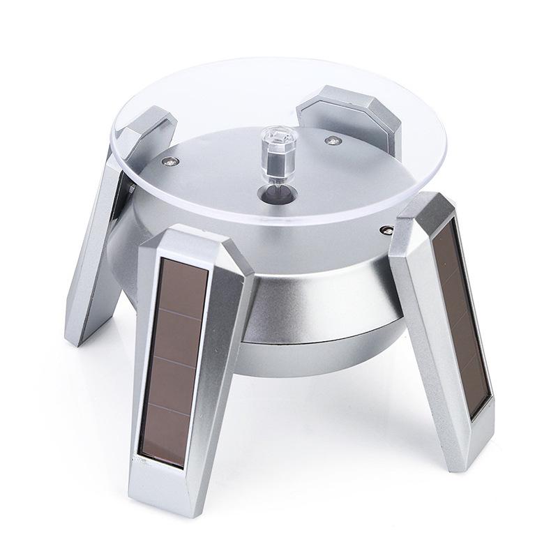 Rotating LED Solar Display Stand for UFO Spaceship Models, Jewelry, and Phone Video Shooting