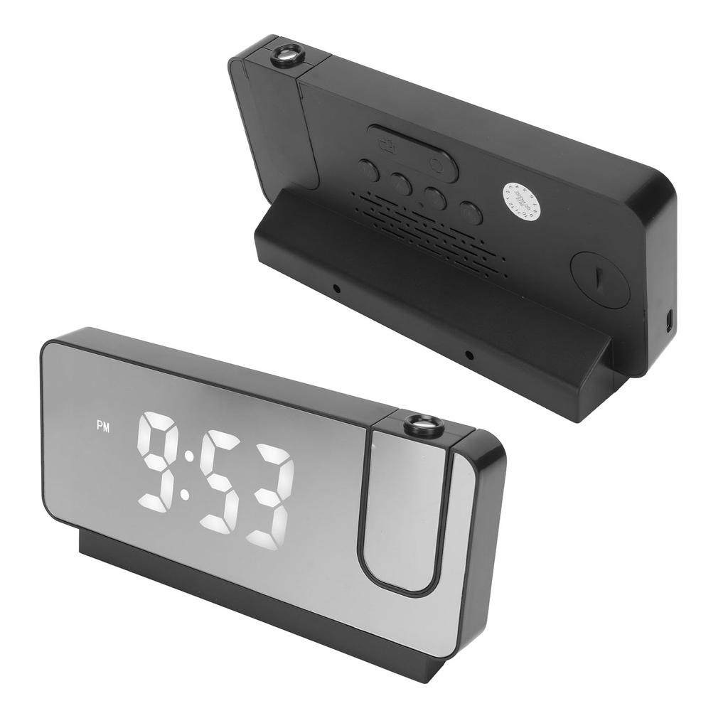 Projection Alarm Clock Time Date Temperature Display 180 Degree Wide Angle HD LED Screen Projectable Clock for Home