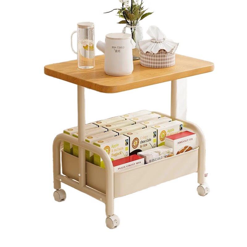 Movable Double-Layer Coffee Table Cart