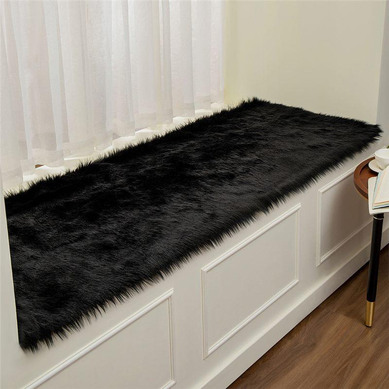 Nordic Faux Wool Plush Window Cushion & Blanket Mat for Bedroom or Balcony