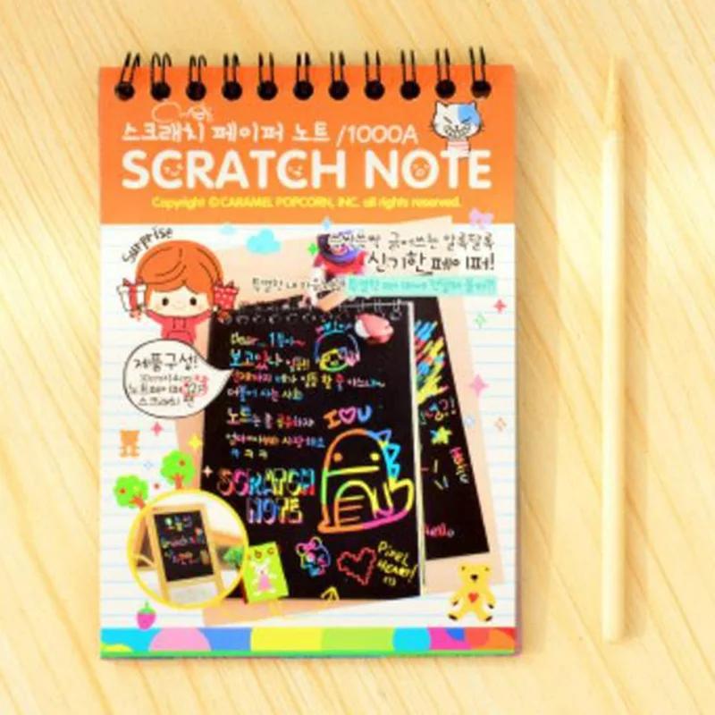 Children Graffiti Notebook DIY Scratch Drawing Toys Painting Book Black Early Learning-Focused Toy Fun Present