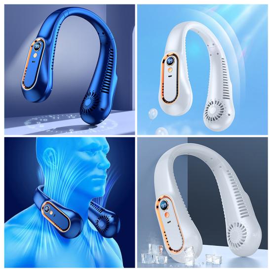 Bladeless Portable Neck Fan USB Rechargeable Mini Cooling Fan Silent Hands-Free Wearable Neck Cooler for Outdoor Travel