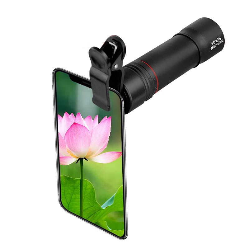 Longchan 10x25 HD Monocular Telescope with Phone Clip