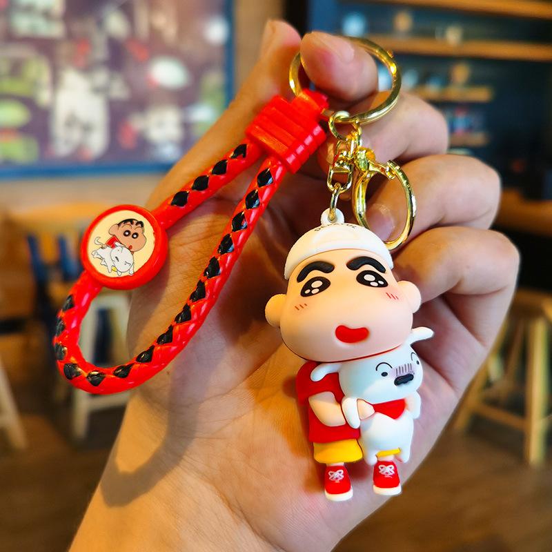 Couple Crayon Shinchan Keychain Doll Machine Keychain Holiday Gift Companion Gift Couple Cute Girl Personalized Gifts Fashion