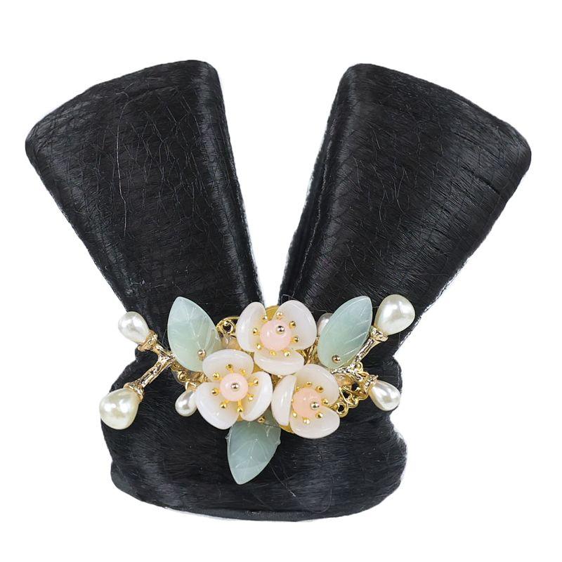 Children's Han Chinese Costume Chignon Ornament Cute Girl Tang Style Bun Mid-Autumn Festival Stage Performance Headdress Suit