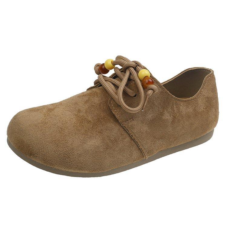 

New spring and autumn French flat-soled single shoes Birkenstocks flat shoes are not tired of small single shoes 40 [inner length 25cm] хакі