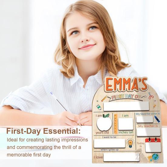 First Day of School Sign Wooden Education Milestone Sign Keepsake Dry Erase Board Back To School Gifts for Kids