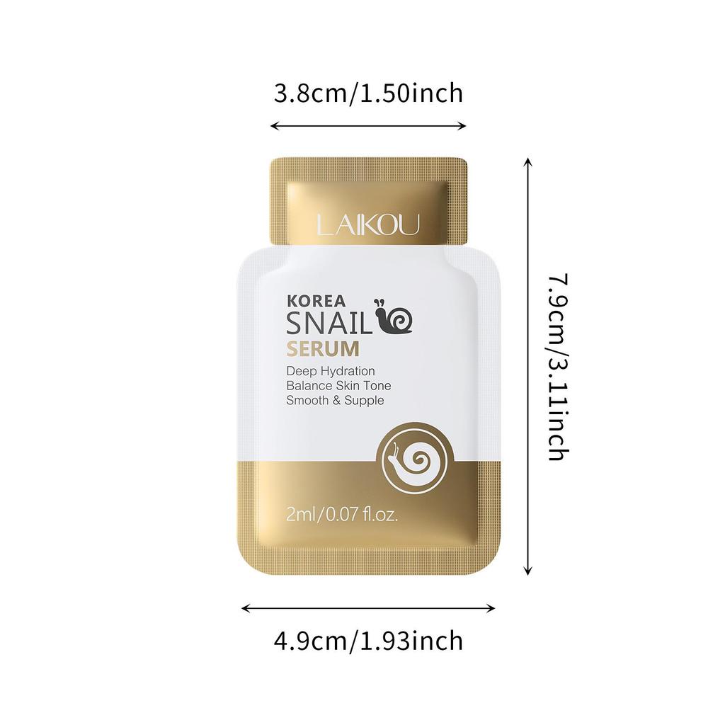LAIKOU Snail Skincare 4-in-1 Set: Cleanser, Eye Cream, Serum & Moisturizer (2ml)