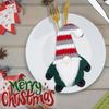 3pcs Handmade Christmas Gnome Cutlery Cover Exquisite Xmas Tableware Storage Bag  Home Xmas Decor