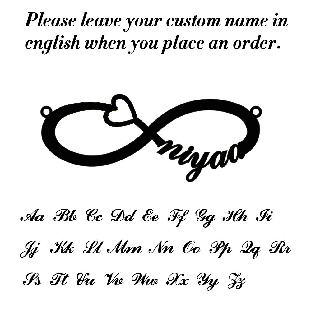 Lemegeton Custom Name Infinity Bracelet For Women Personalized Bangle Stainless Steel Jewelry Couple Bracelet Valentins Day Gift