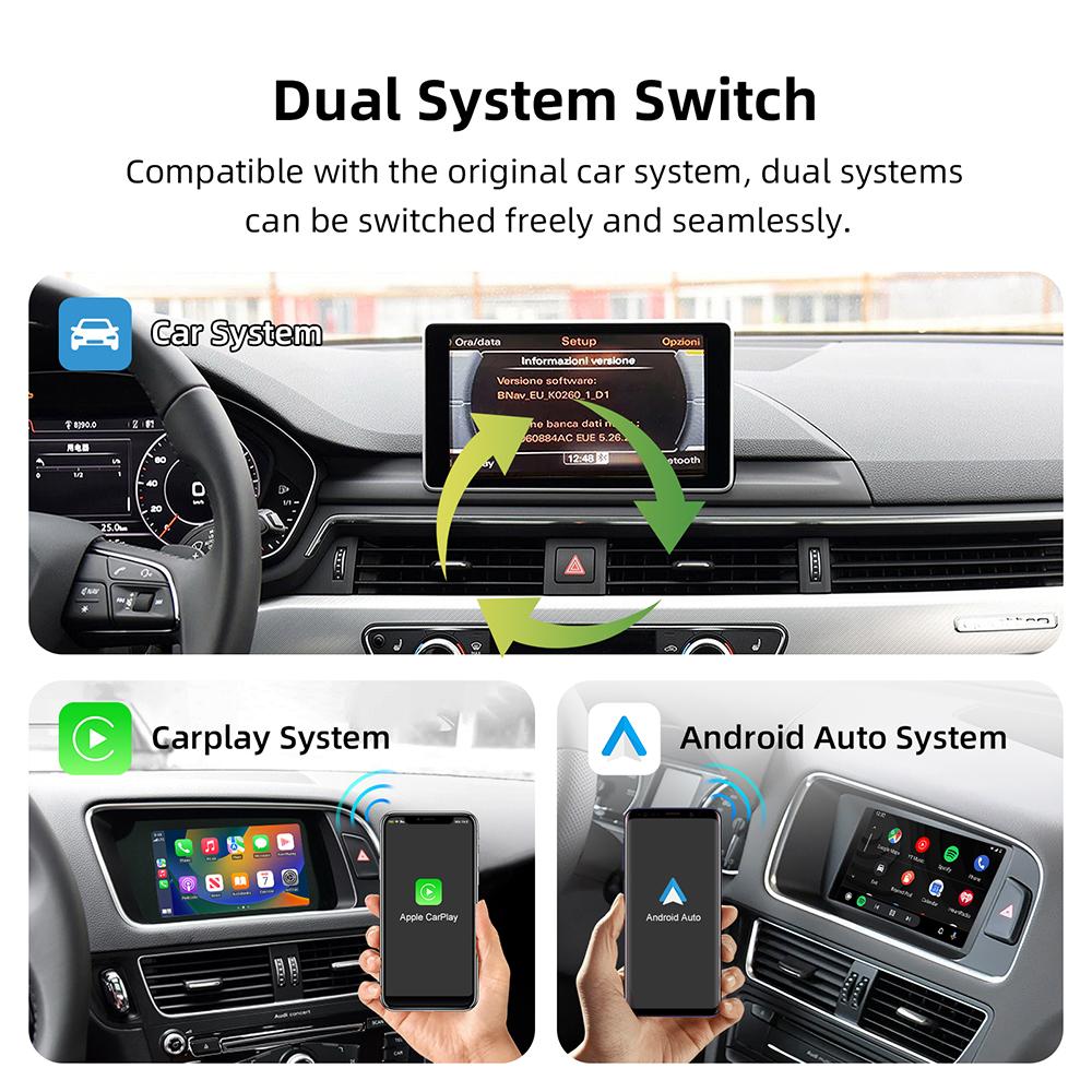 ANYFAR Adaptor Interfață Wireless CarPlay Android Auto Pentru A4 A5 Q5 2008-2018 Sistem MMI 3G Cu AirPlay Mirror Link Bluetooth