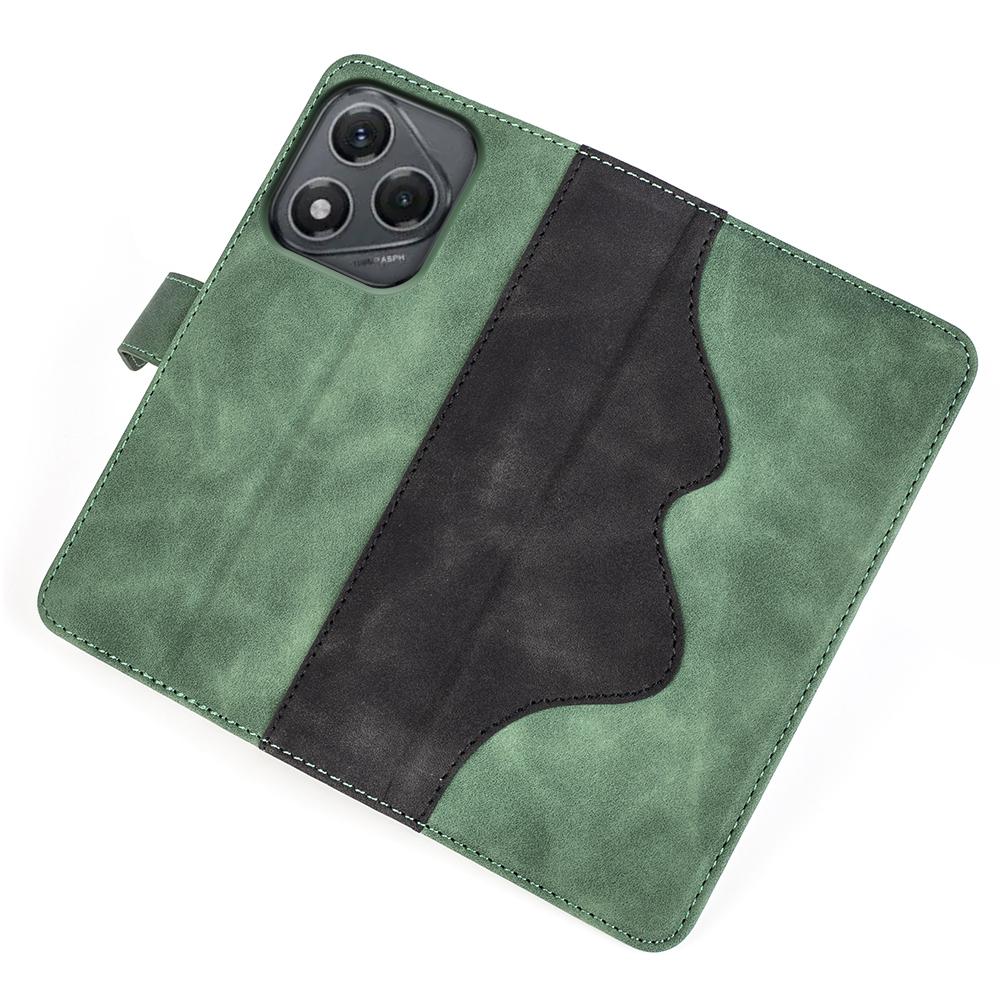 For Honor 400 Smart 5G/4G/X7d 4G Wallet Case Leather Phone Cover Splicing Color