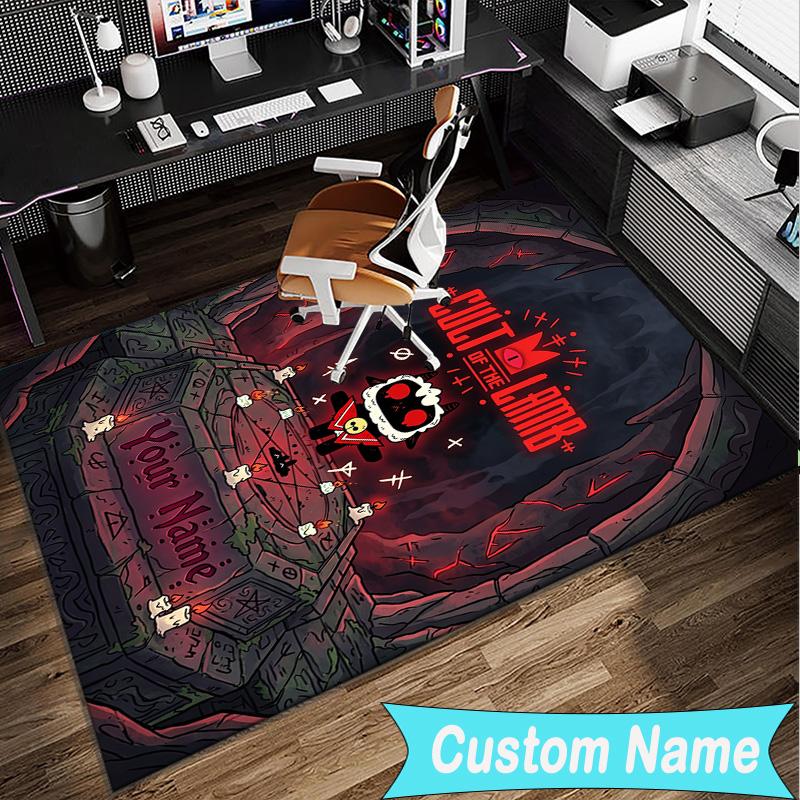Custom Name Rug Cult Lamb Game Fantasy Area Rug Suitable for Indoor And Outdoor,Carpets for Homes, Offices,Living Rooms,Home Decor,Christmas Gift