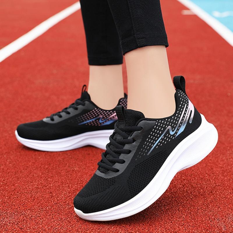 Fashionable Color Matching Cross Strap Casual Comfortable Women's Shoes Spring Summer Flat Mesh New Lightweight Sports Shoes