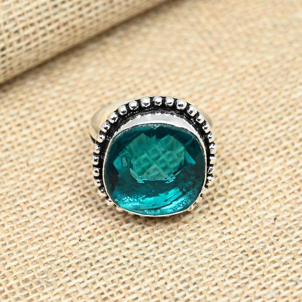 Indicolith Natur Edelstein Schmuck Ring 925 Massiv Sterlingsilber Boho Ring Für Liebe