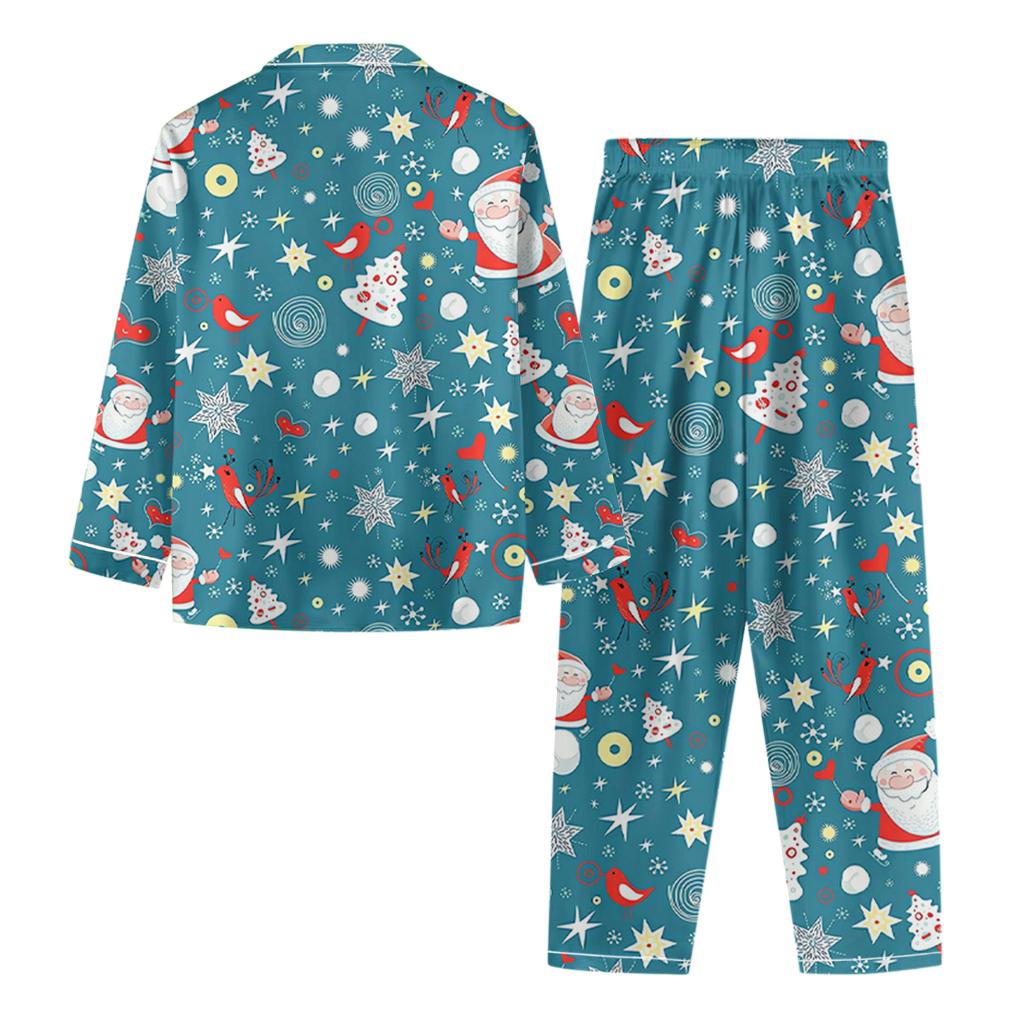 Damski Casualowy Modny Świąteczny Top z Długim Rękawem i Spodnie Zestaw Homewear