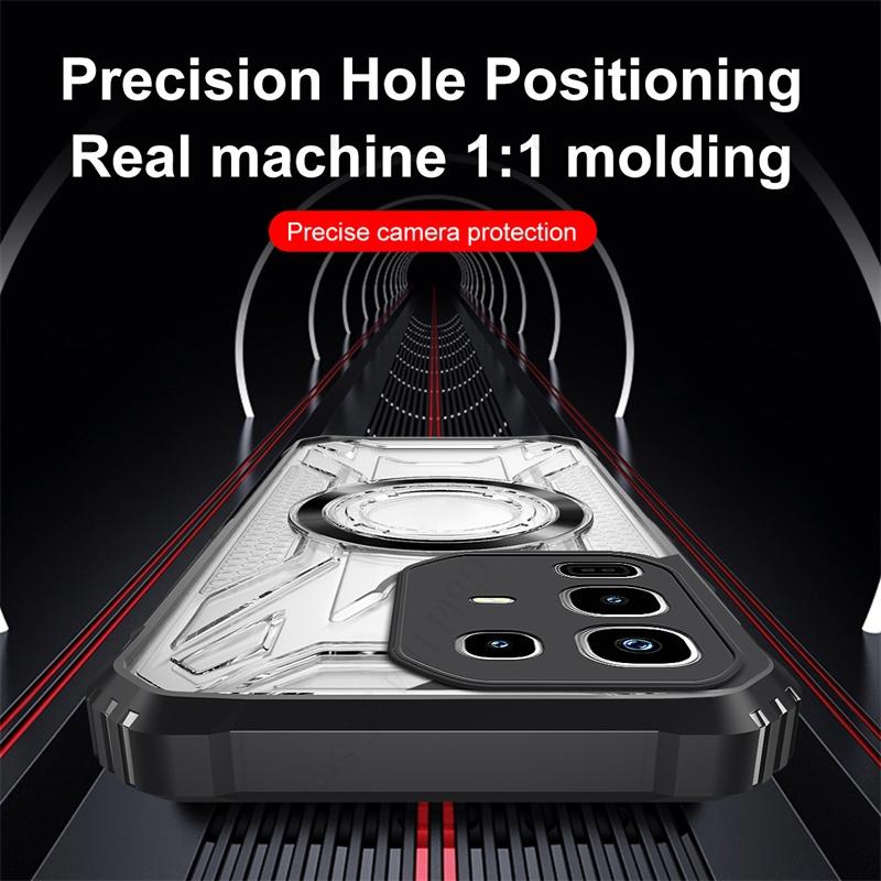 Military Grade Hybrid Armor Clear Case For Tecno Spark 30 20 10 Pro Go 1S 2025 Heavy Duty Magnet Cover Pop 9 8 Pro Pova 6 5 Pro