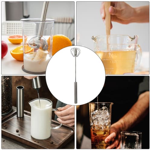 Hand Push Whisk, Multi-Purpose Rotating Whisk Mixer, Durable Egg Beater, Semi-Automatic Kitchen Milk Frother, Kitchen Accessories for Baking, Stirring