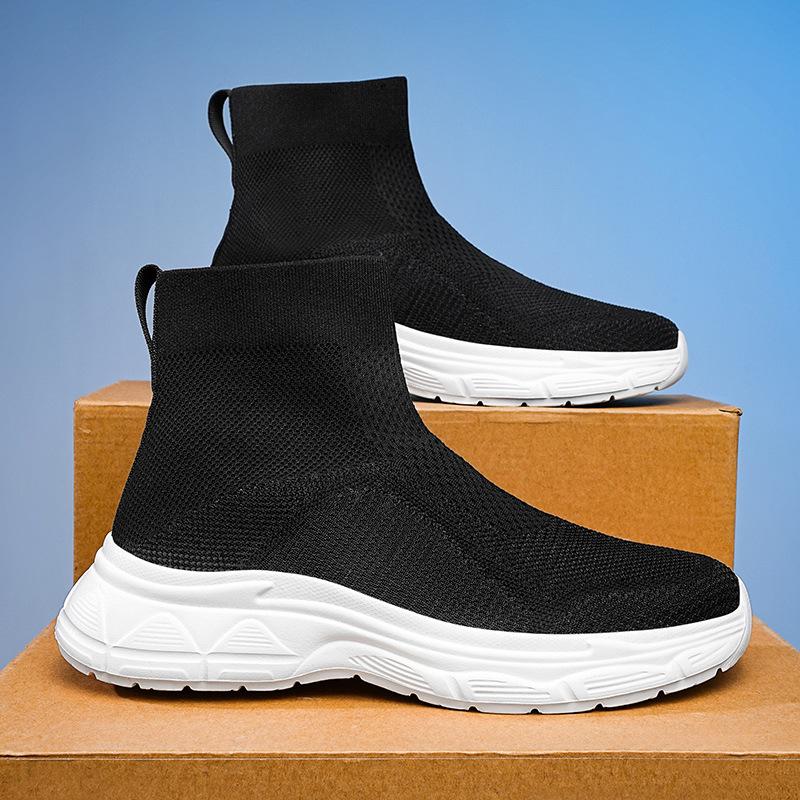 2025 summer new large size couple fly knitting, breathable casual sports socks shoes 36-48