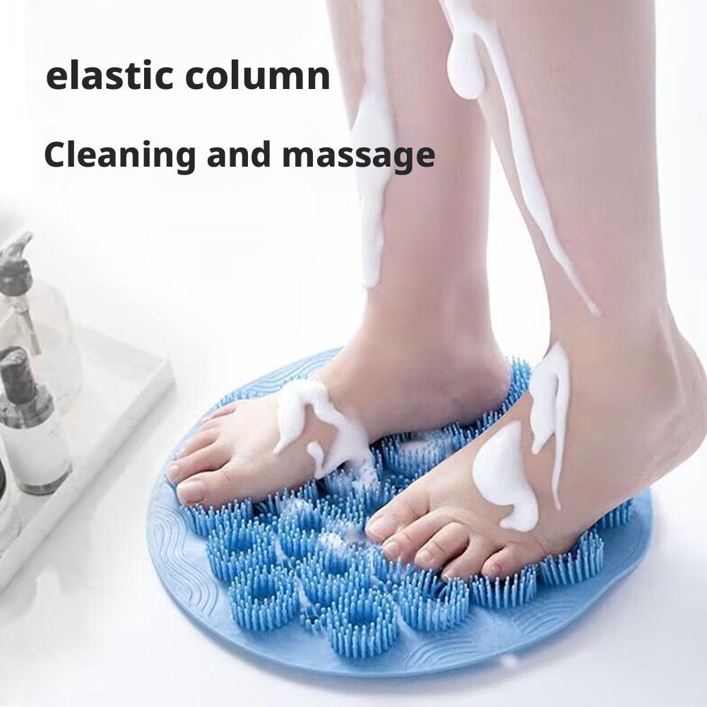 Lazy Bath Massage Foot Pad Wall Mounted Suction Cup Back Massage Scrubber Mat Exfoliating Strong Suction Non-Slip