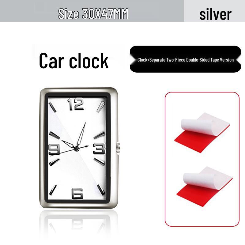 Personalized Square Quartz Car Clock - One-Button Start, Creative and Versatile Placement
