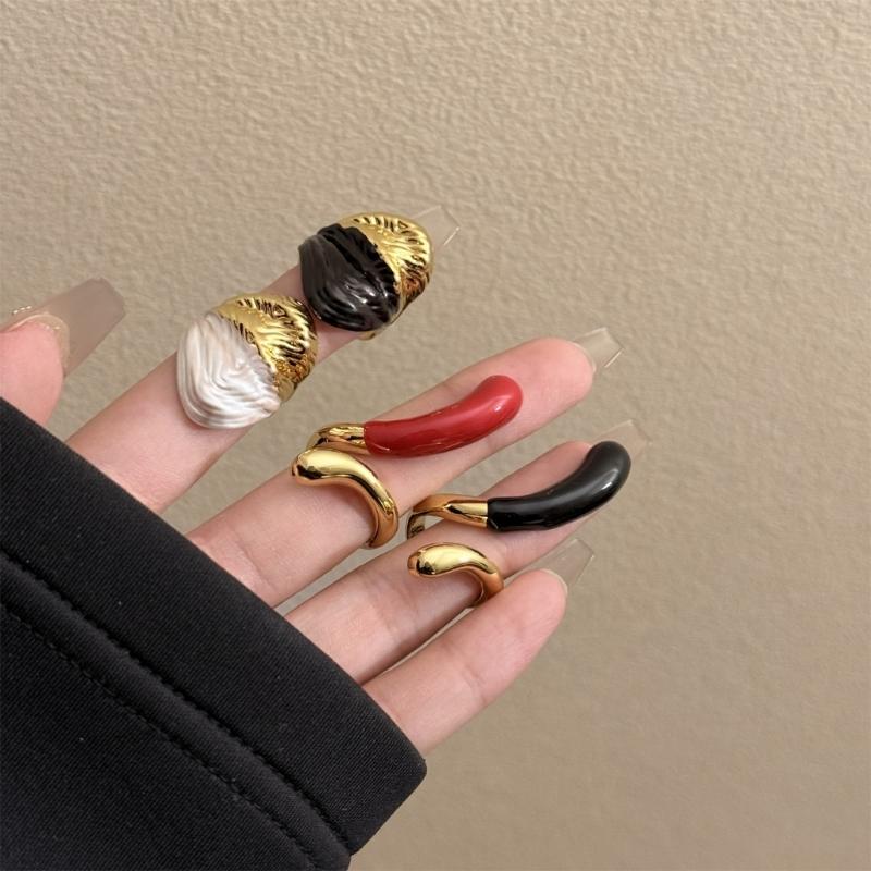 Unregelmäßiger Wassertropfen Offener Ring für Damen Verstellbarer Gebogener Öffnungs-Fingerring Zubehör Einzigartiges Festival-Accessoire