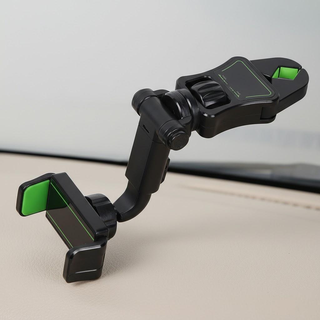 

Adjustable Phone Holder Universal Stable Clip for Car Rearview Mirror Multi-function Lazy Bracket Lightweight чёрный