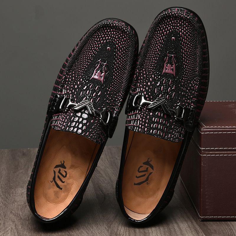 ModeEchtes Leder Herrenschuhe Slipper Büro Formelle Schuhe Hochzeitsfeier Kleiderschuhe Luxusmarke Fahr-Lazy-Loafer Mokassins