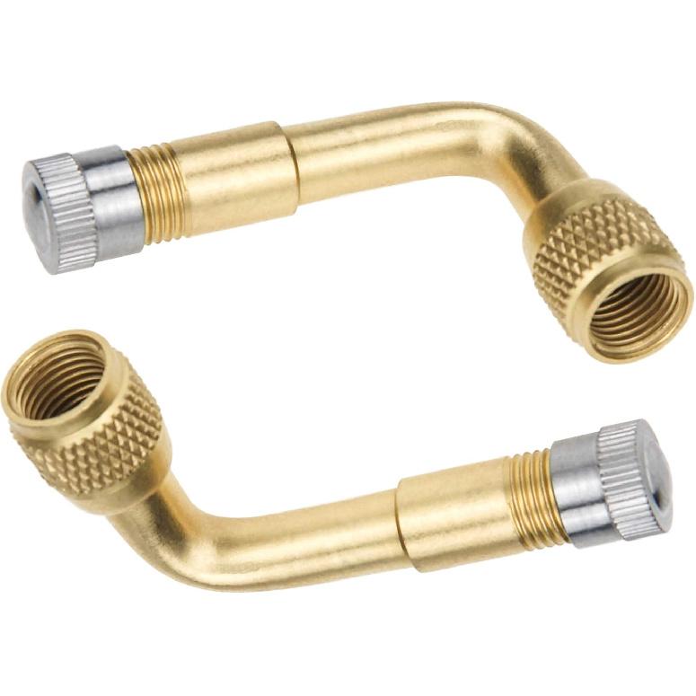 Mellbree 2-Pack Tire Valve Extension, 90 Degree Schrader Tire Valve Stem Extension Brass Adaptor Compatible for Passenger Cars, Stroller, Bicycles,