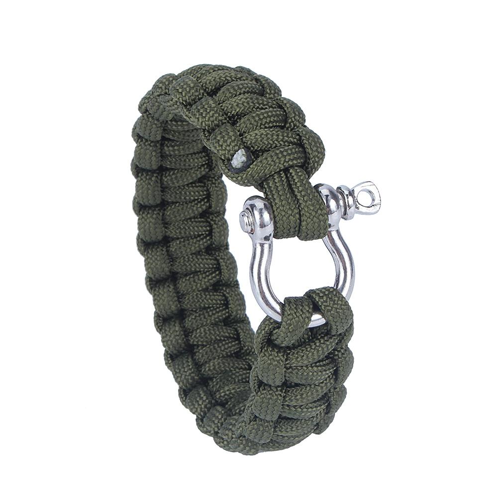 Paracord Woven Survival Bracelet Stainless Steel Buckle Kit Outdoor