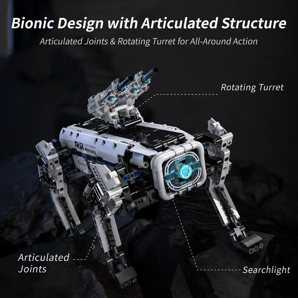 Programmable Bionic Robotic Dog Building Blocks Technic Remote Control App Control Mechanical Hound War Machine Toy Gift