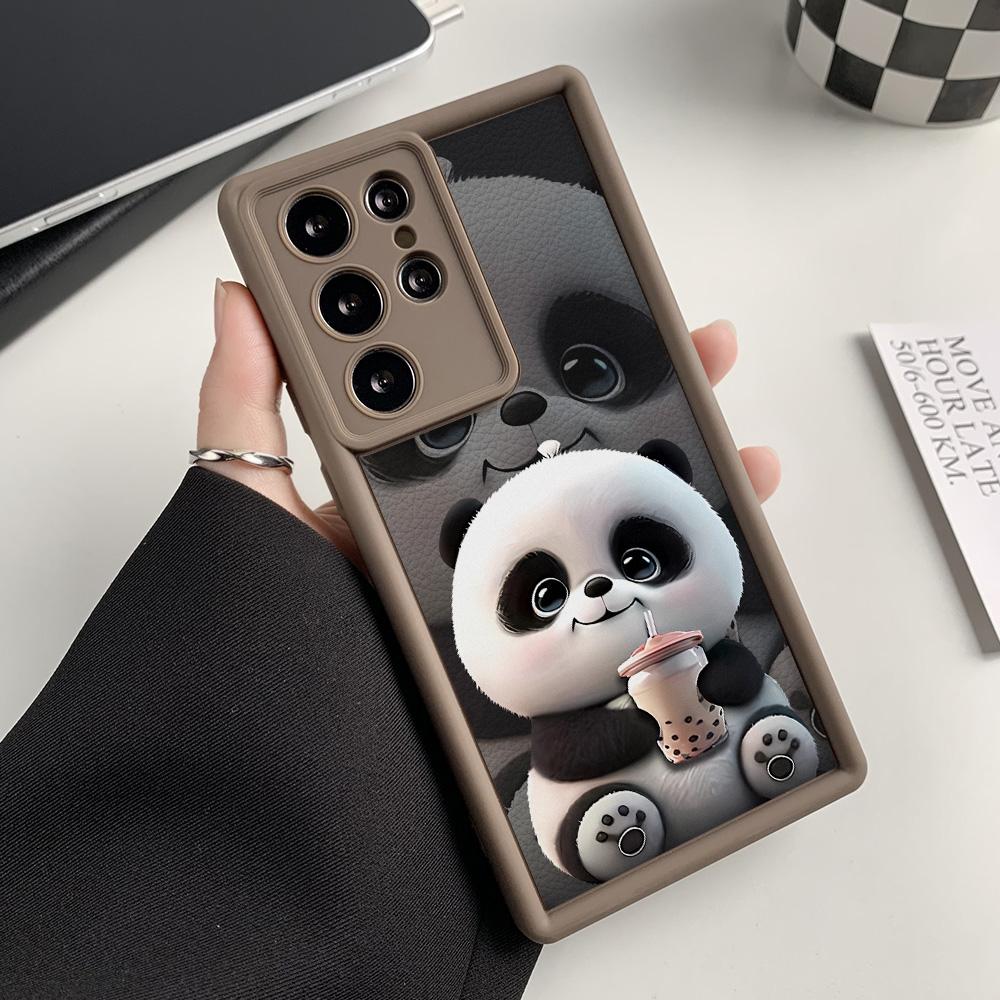Silicone Panda Case For Samsung S25 Ultra A16 A15 A06 A05 A05s A55 A54 S24 FE S23 Plus S22 A53 A35 A34 A33 A25 A14 A13 Cover
