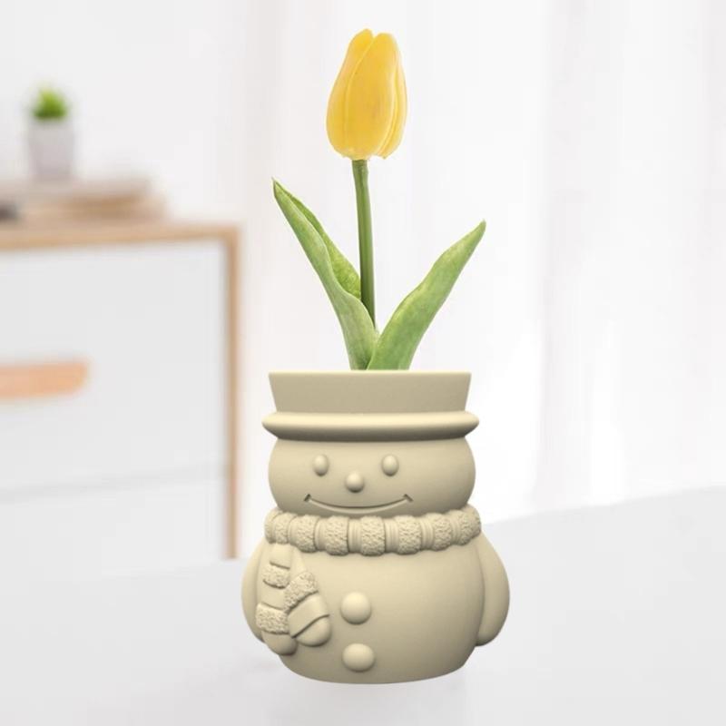 Silicone Mold Christmas Snowman Vase Resin Mold Planter Making Mold DIY Home