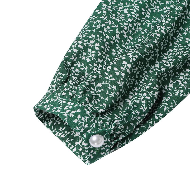 ZANZEA Damenkleid mit Blumendruck, lockeres, lässiges Langarmkleid