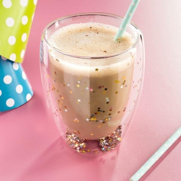 Stele cu sclipici din sticlă cu pereți dubli Cupă originală