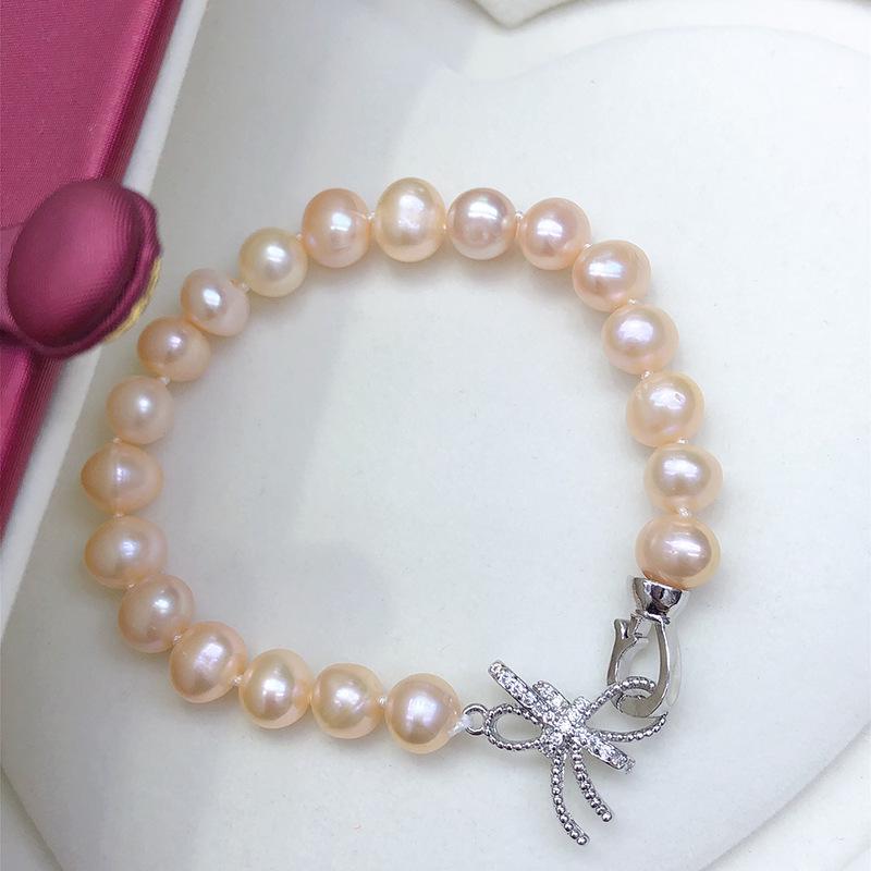 Exquisite Natural Freshwater Pearl Necklace Set - Near Round, Slightly Imperfect Pearls In Original Color, Elegant Jewelry Gift Box for Women