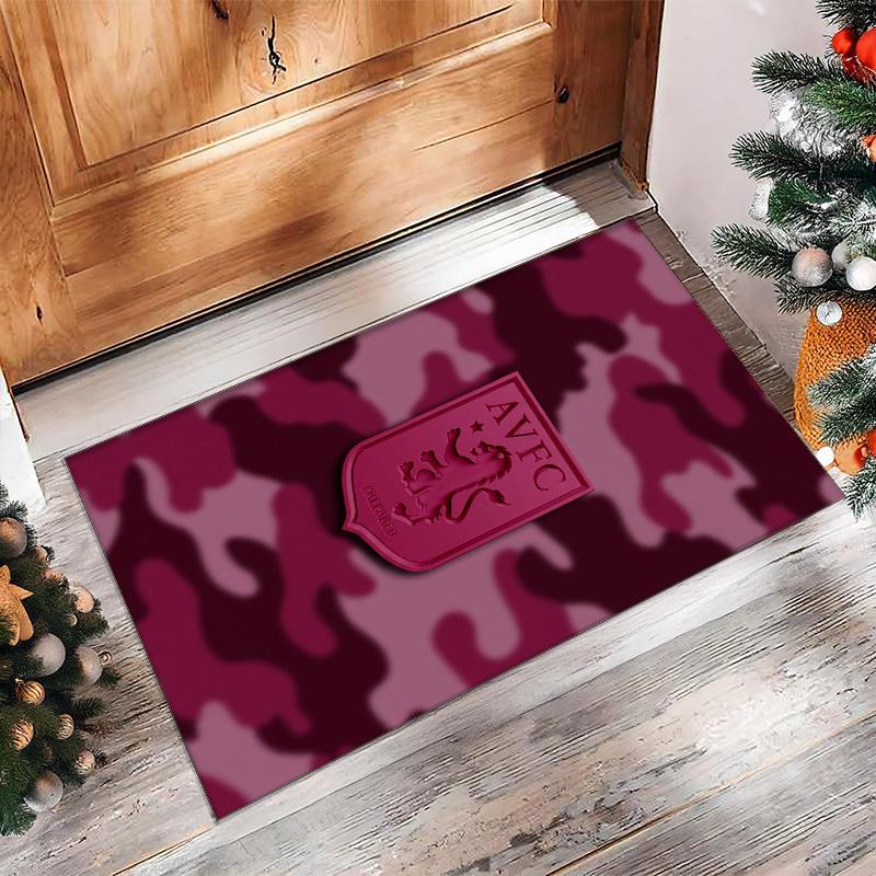 Tappeto in Velluto di Cristallo con Stampa Calcio Aston Villa, Comodo Assorbente d'Acqua Antiscivolo Tappeto per Pavimenti Interni