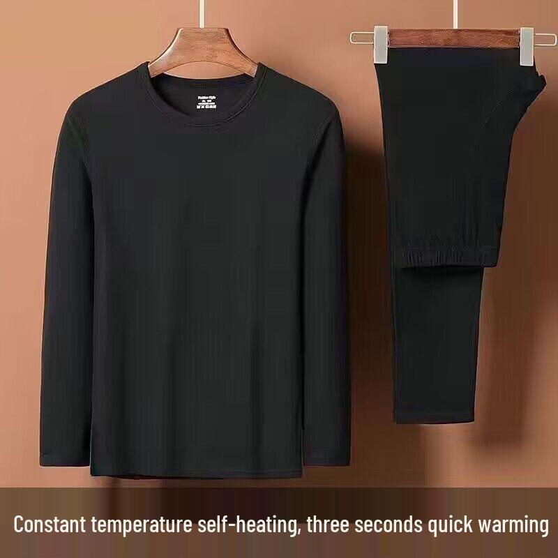 Unisex Double-Sided German Velvet Base Layer Set for Autumn, Winter & Spring