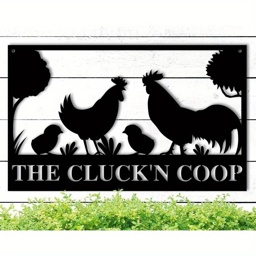 Unique Handmade Custom Rustic Black Iron Wall Plaque Chicken Egg Design Farmhouse Outdoor Decor