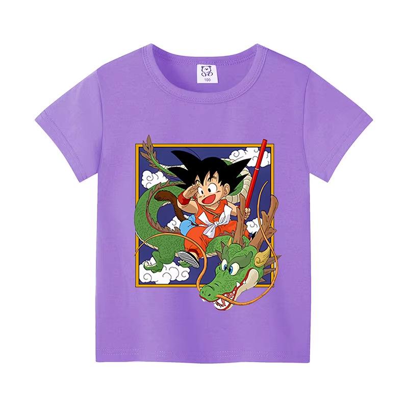 Colorful Dragon Ball Sun T-shirt: Harajuku Style Short Sleeve for Kids