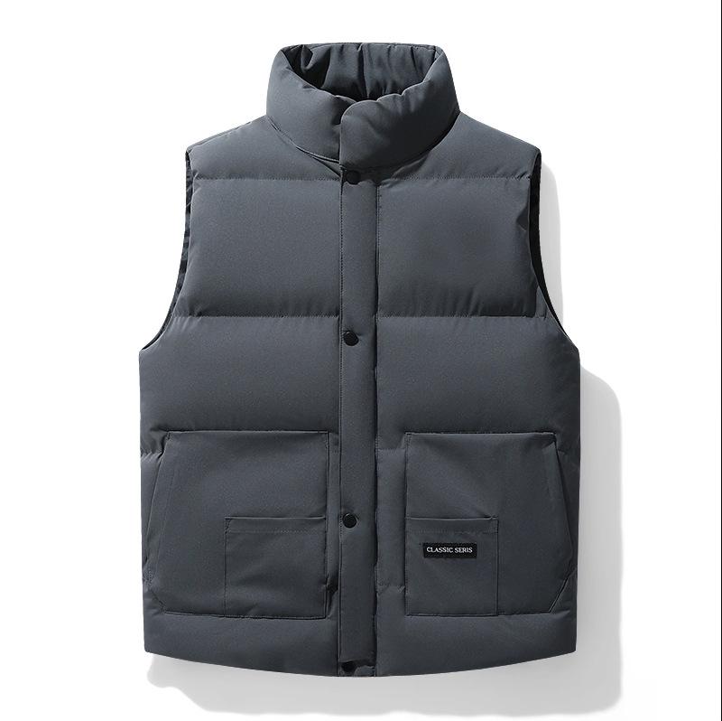 Men's Trendy Korean Style Winter Down Cotton Vest - Loose, Thickened, Handsome Outerwear Gilet