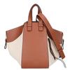 LOEWE A538S35X27 Leather x Canvas Hammock, Small, 2-Way Shoulder bag Tan x NaturalUsed