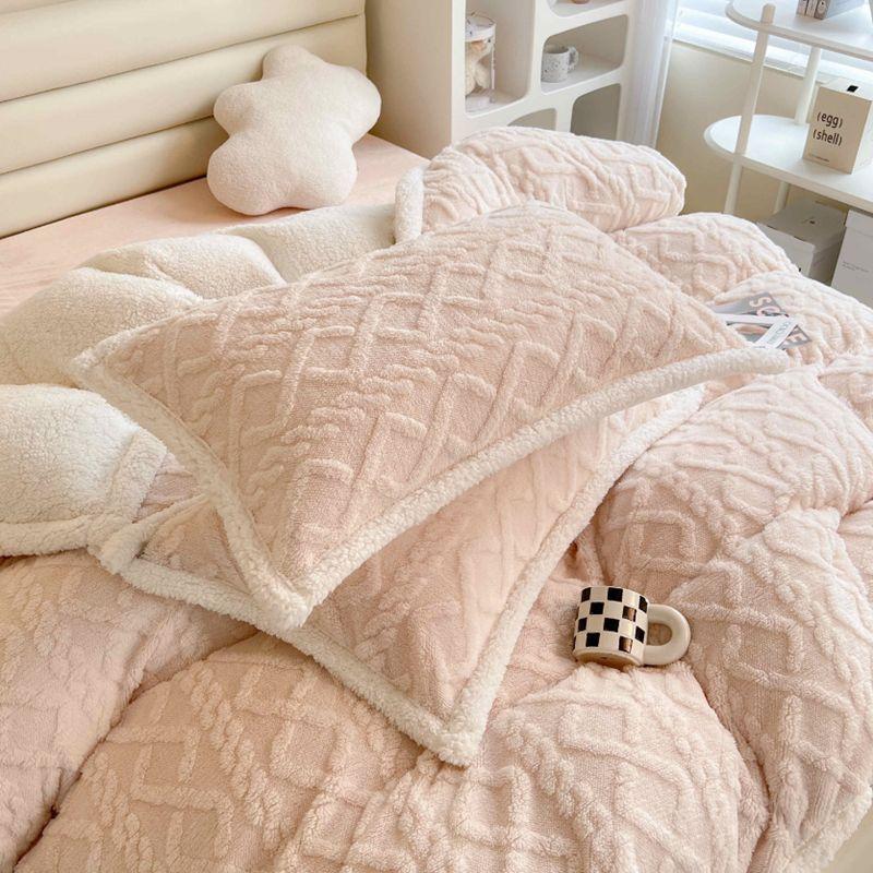Winter Velvet Pillowcase with High Aesthetic Value, A Pair of Milk Velvet Coral Velvet Pillowcases, 48x74 Dormitory