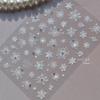 1 Piece 5D Embossed White Snowflake Nail Stickers Winter Christmas Snowflake Nail Art Stickers Self-adhesive Decorative Slider