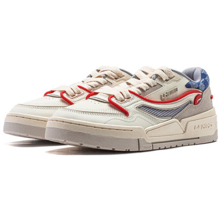 Li Ning 001 Btc Versatile Comfortable Lightweight Casual Non-Slip Wear-Resistant Skate Shoes Women sneaker Gray AGCU036-5