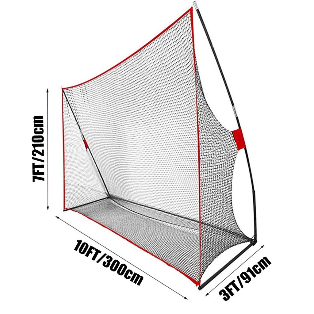 Lacquer 600D Oxford Cloth Portable Golf Hitting Practice Net Driving Training Aids With Carry Bag Black 300 X 210 X 91cm