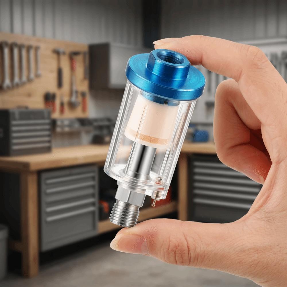 2pcs 1/4 Inch BSPP Oil Water Separator Male and Female Thread Plastic Compressed Air Filter 1/4 Inch NPT