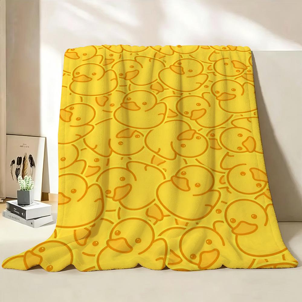 Toy Y Yellow R Rubber D Duck Throw Flannel Throw Blanket Suitable for Sofa Living Room Bedroom