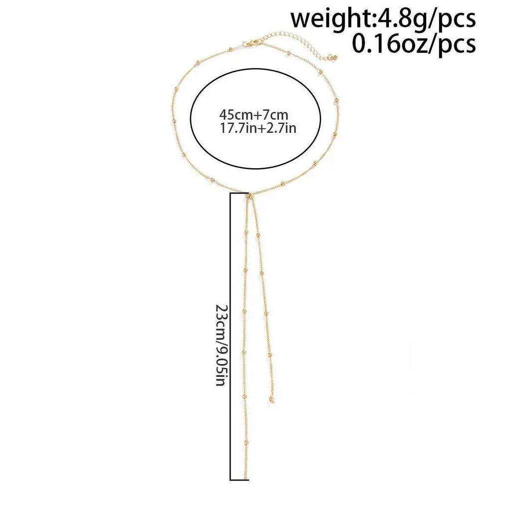 IngeSight.Z Minimalism Creative Metal Y Shape Pendant Necklace Retro Unique Gold Color Tassel Long Chain Charm Jewelry Accessory