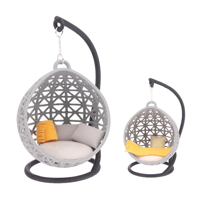 1 Sett Babymodell Håndverk Miniatyr Hengekøye Husoppsett Rekvisitt DIY Huske Stol Dukkehus Leker Dekorasjon